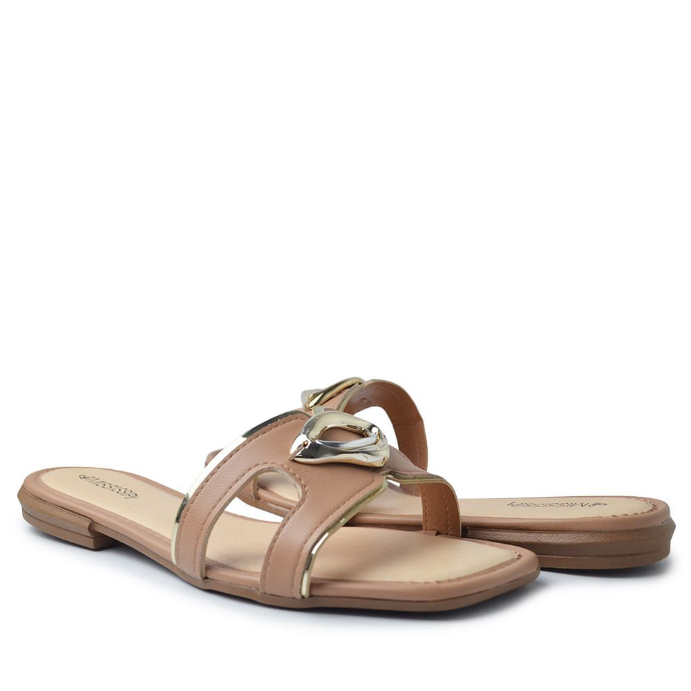 Sandália Rasteira Mississipi Feminina JO131 Nude 6