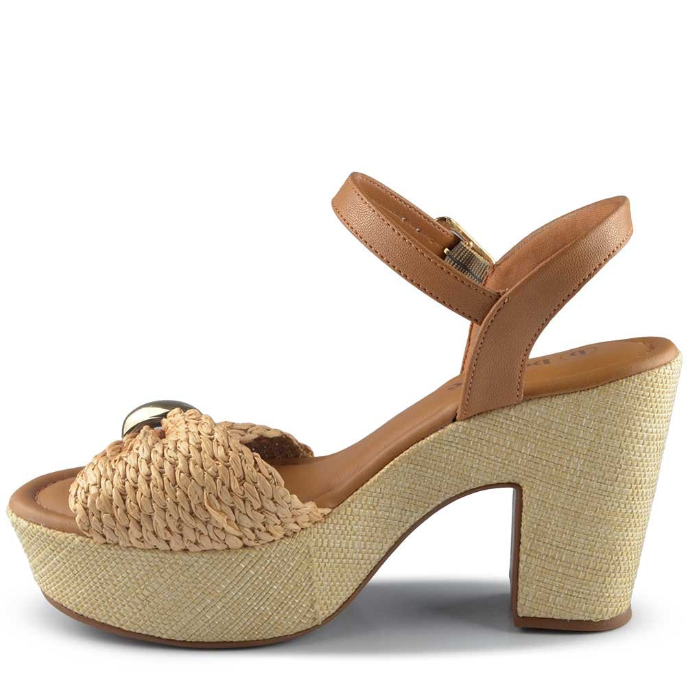 Sandália Salto Grosso Bebece Feminina T5118-187 Bege 3