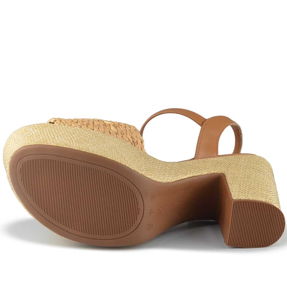 Sandália Salto Grosso Bebece Feminina T5118-187 Bege 5