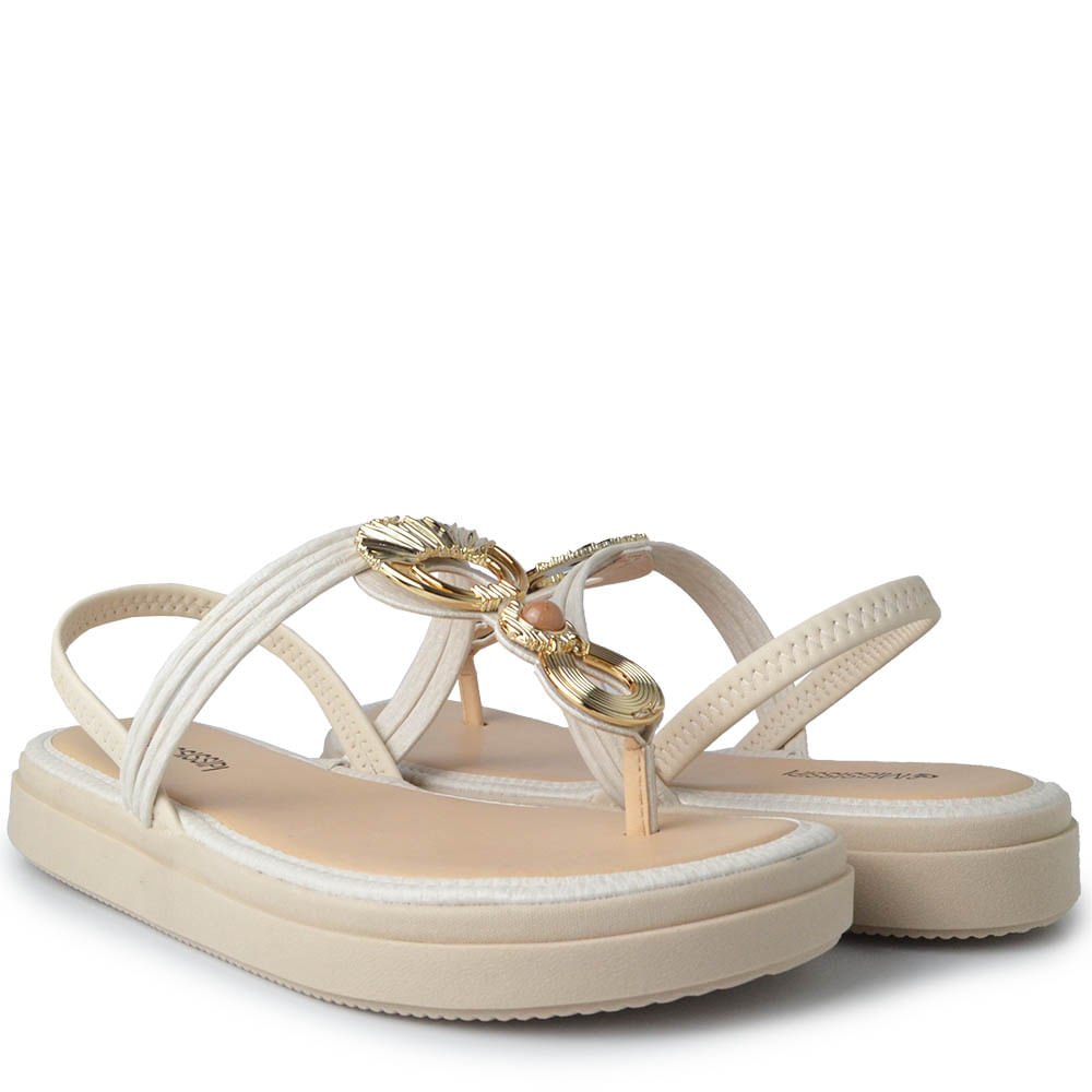 Sandália Flatform Mississipi Feminina JO062 Branco 6