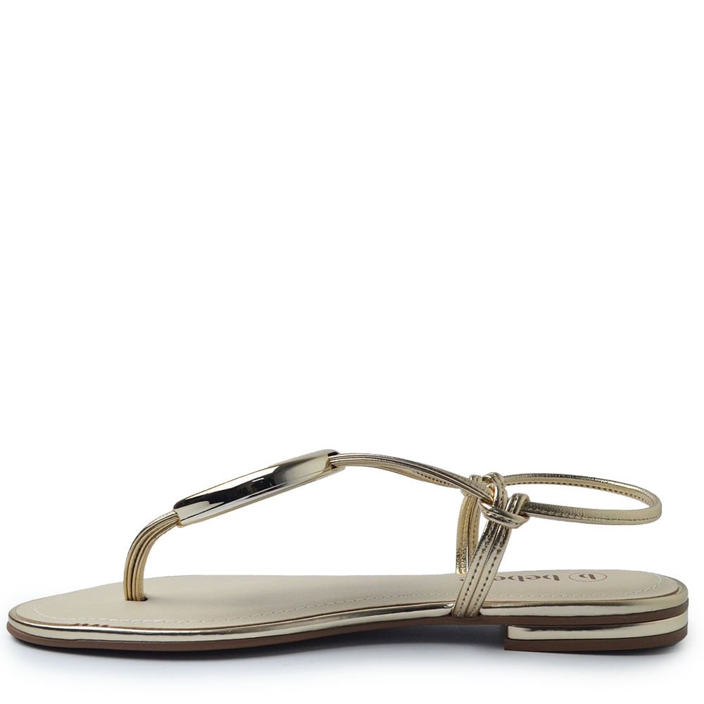 Sandália Rasteira Bebecê Feminina T1028-494 Dourado 3