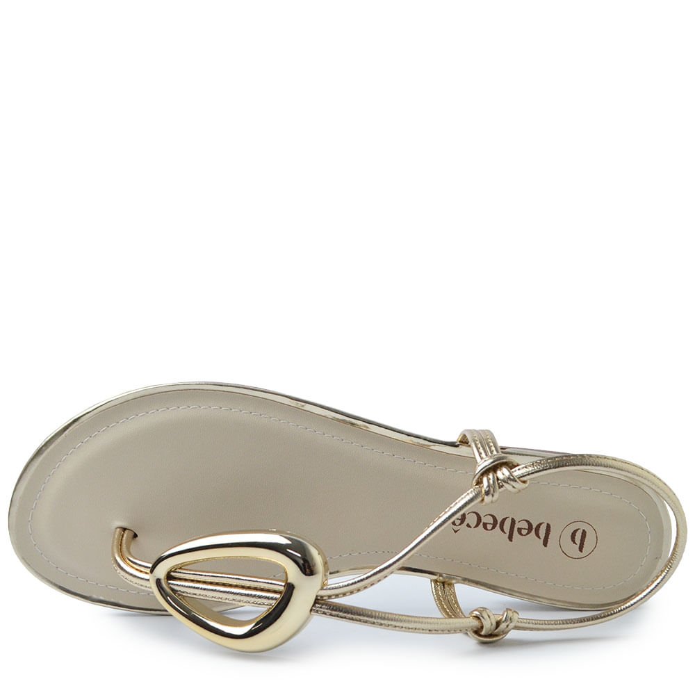 Sandália Rasteira Bebecê Feminina T1028-494 Dourado 4