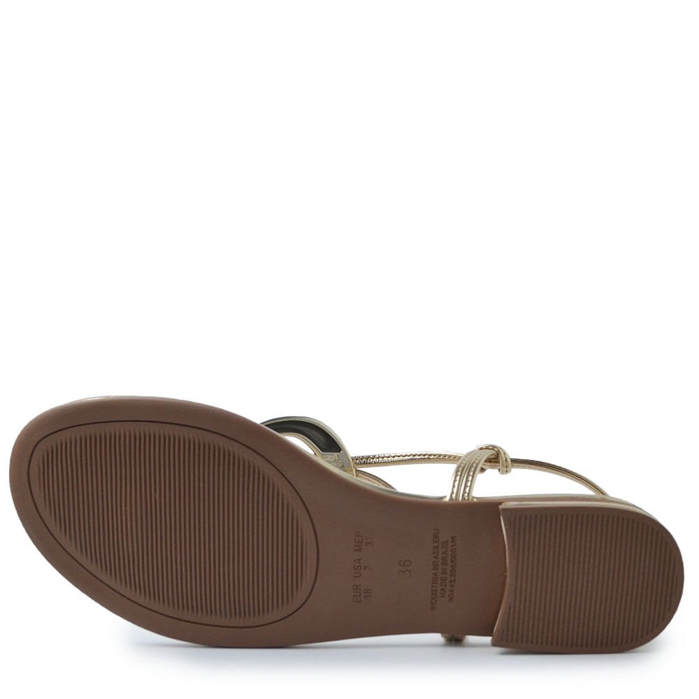 Sandália Rasteira Bebecê Feminina T1028-494 Dourado 5