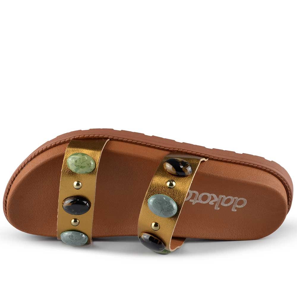 Sandália Papete Dakota Feminina Y9161 Dourado 4