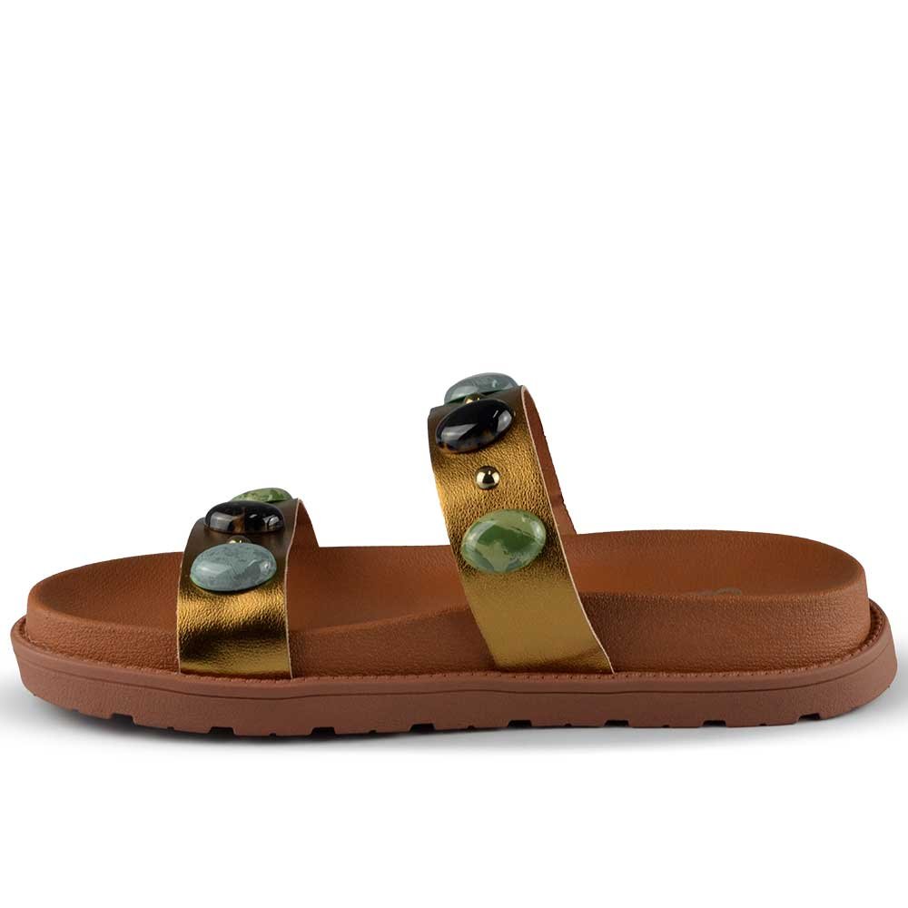 Sandália Papete Dakota Feminina Y9161 Dourado 3