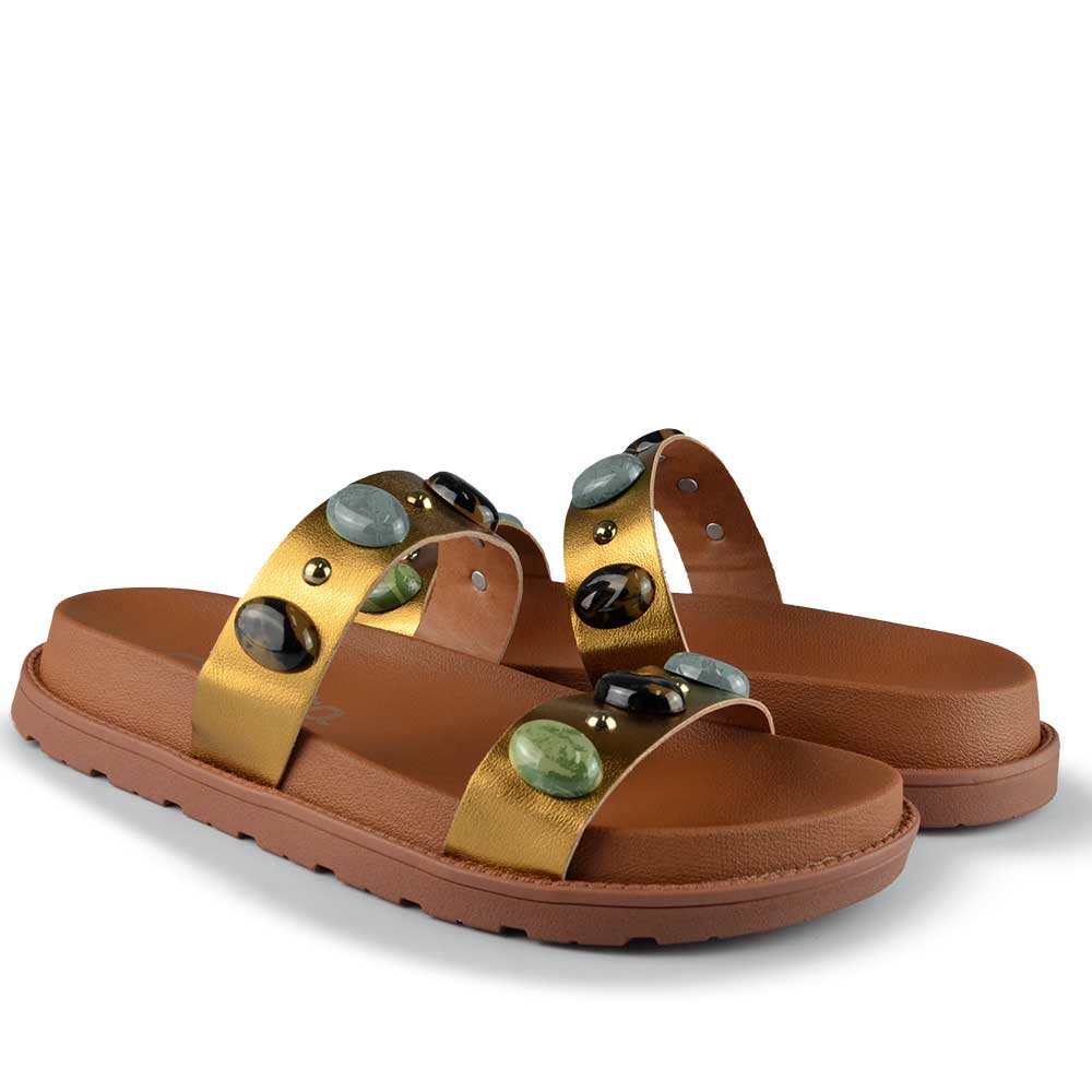 Sandália Papete Dakota Feminina Y9161 Dourado 6