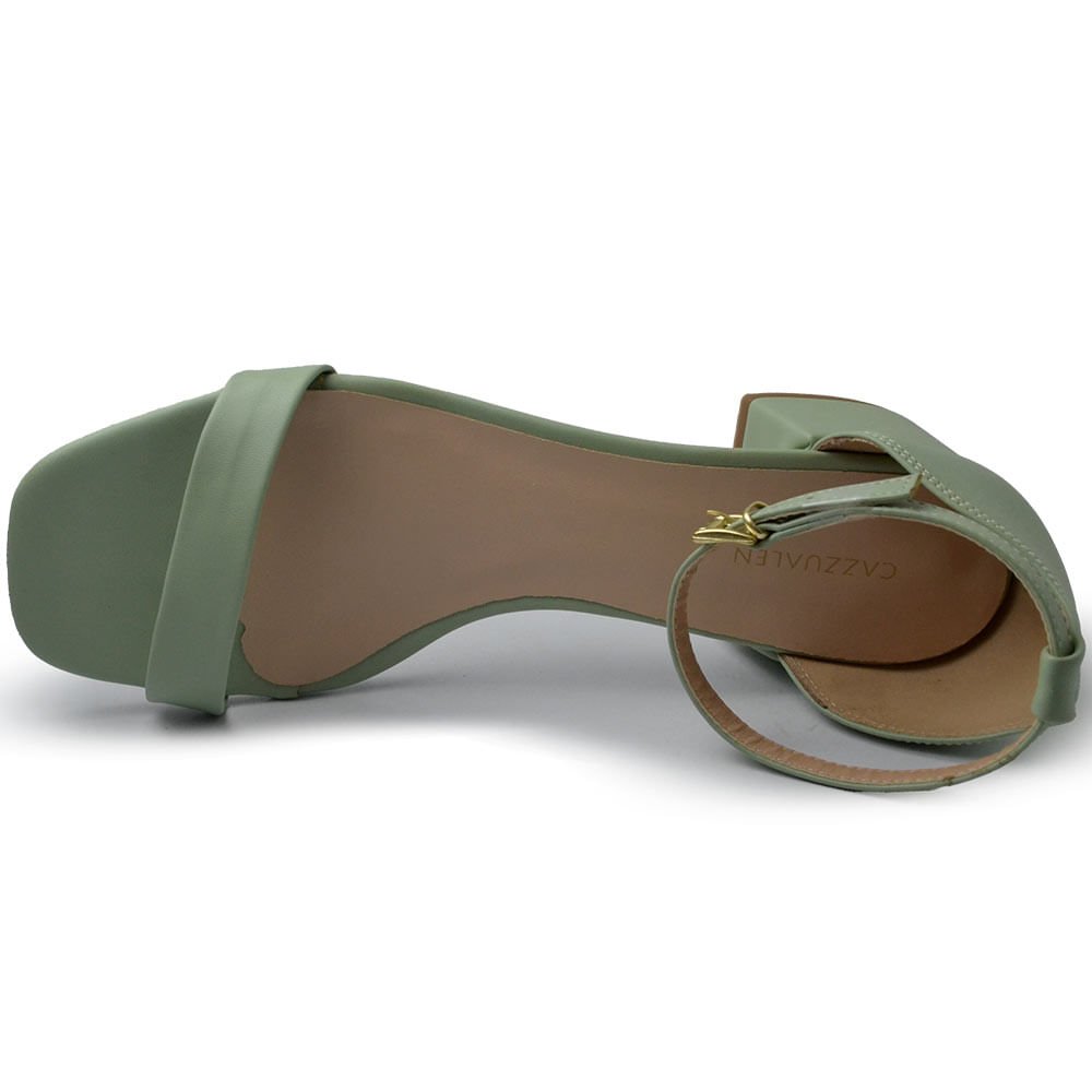 Sandália Cazzualen Feminina Salto Bloco Baixo 475.6646 Verde 4