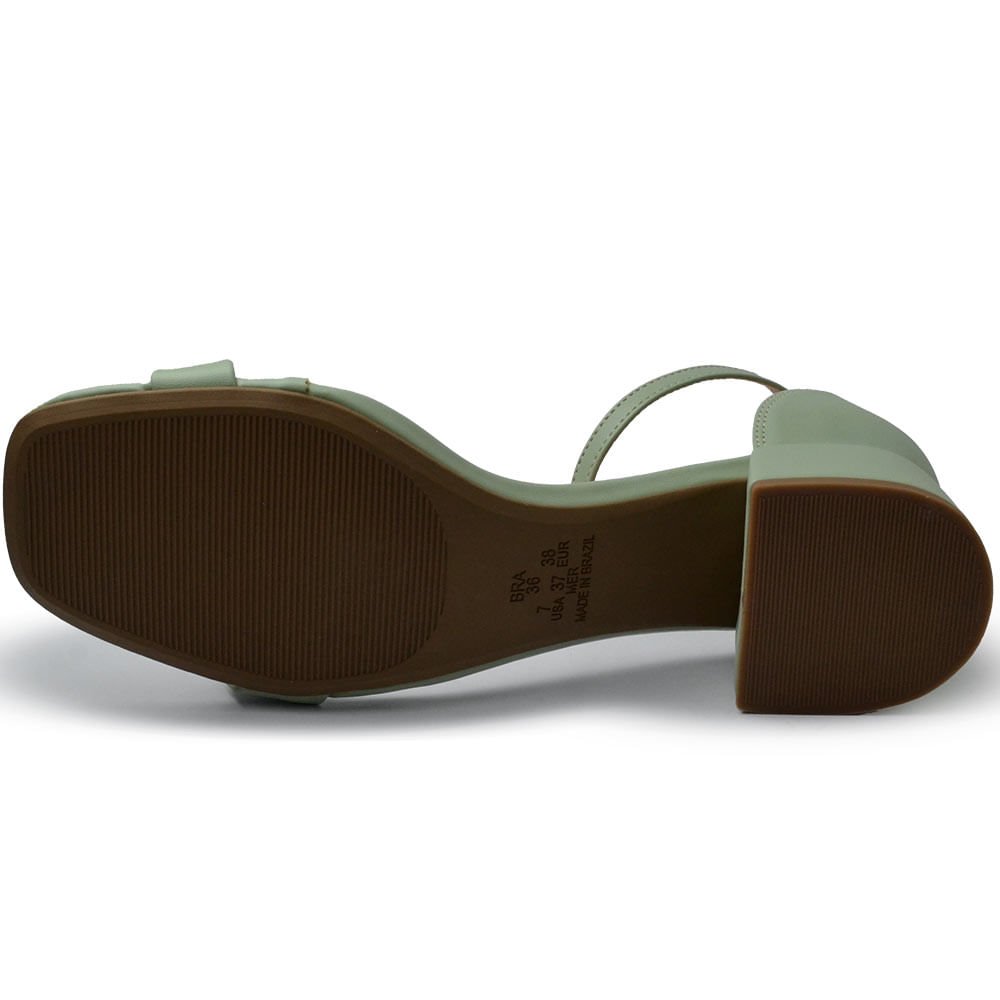 Sandália Cazzualen Feminina Salto Bloco Baixo 475.6646 Verde 5