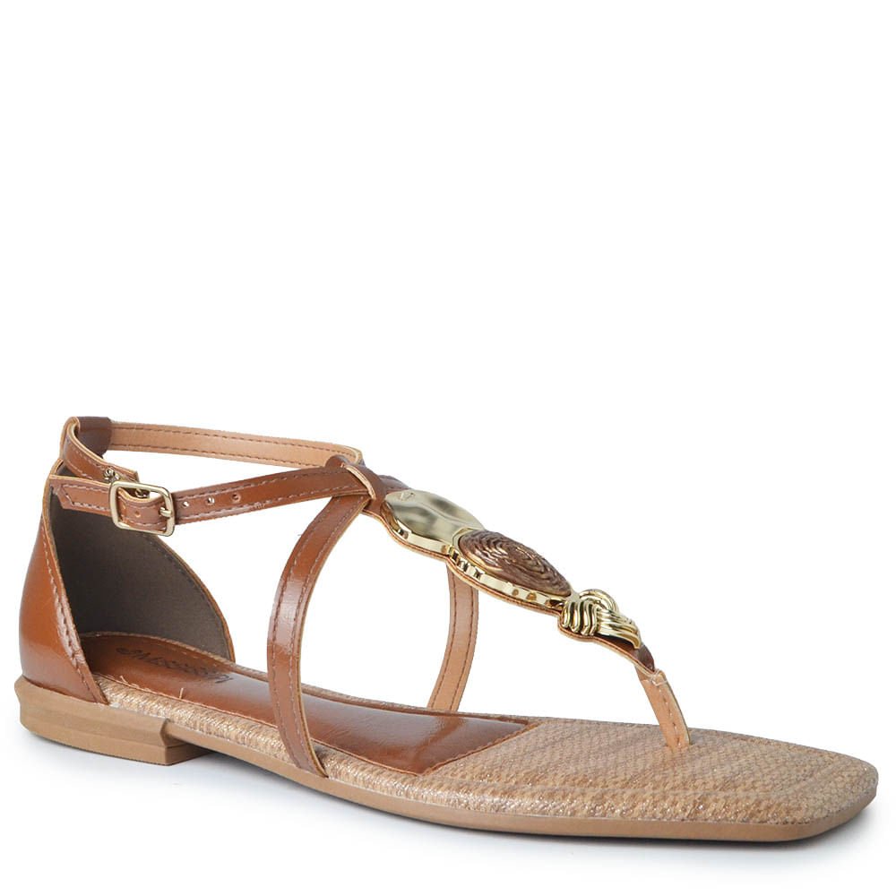 Sandália Rasteira Mississipi Feminina JO400 Marrom 2