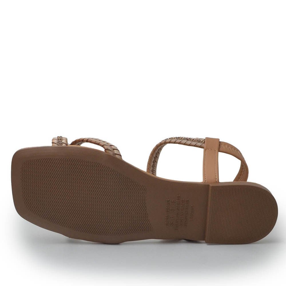 Sandália Rasteira Dakota Feminina Y7942 Bege 5