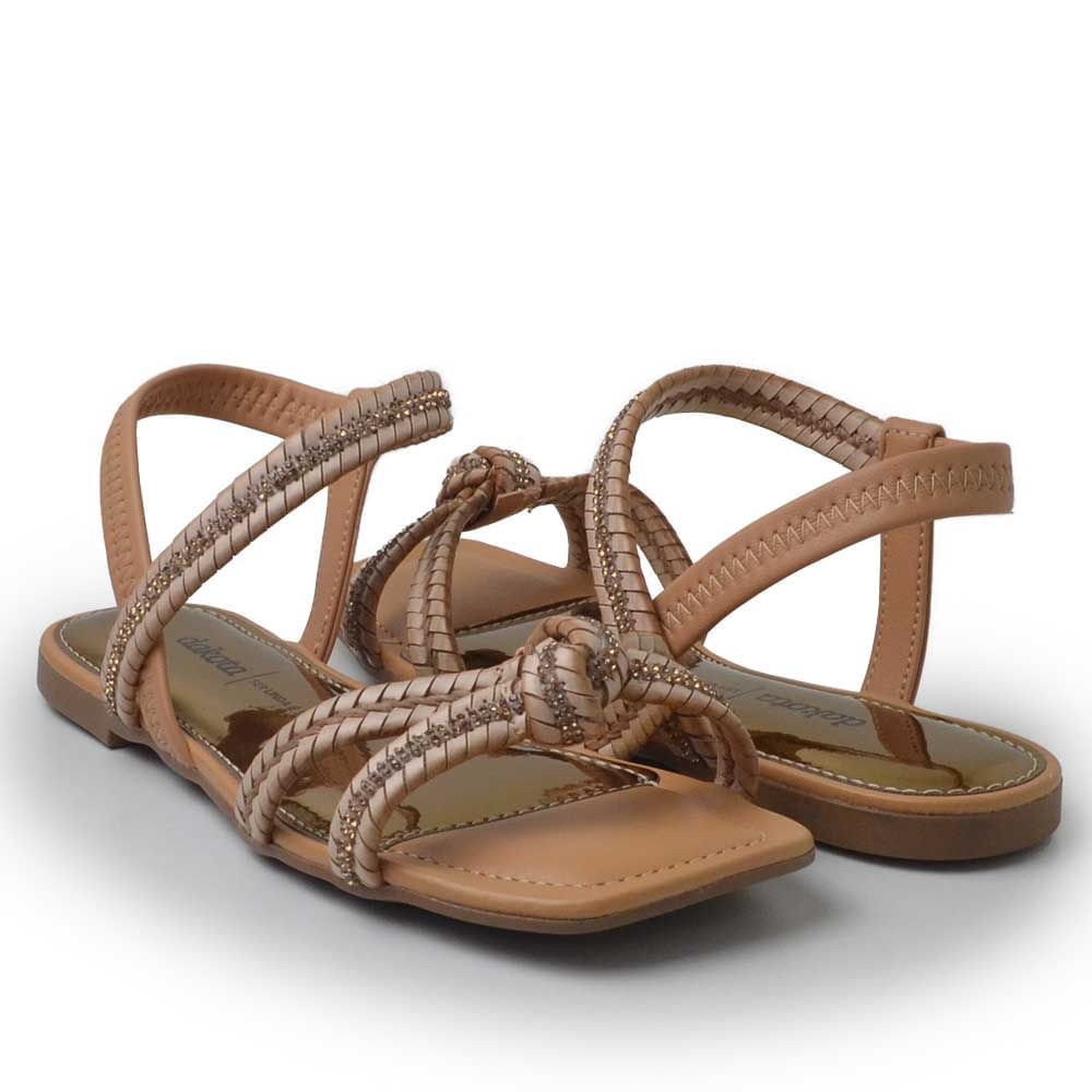 Sandália Rasteira Dakota Feminina Y7942 Bege 6