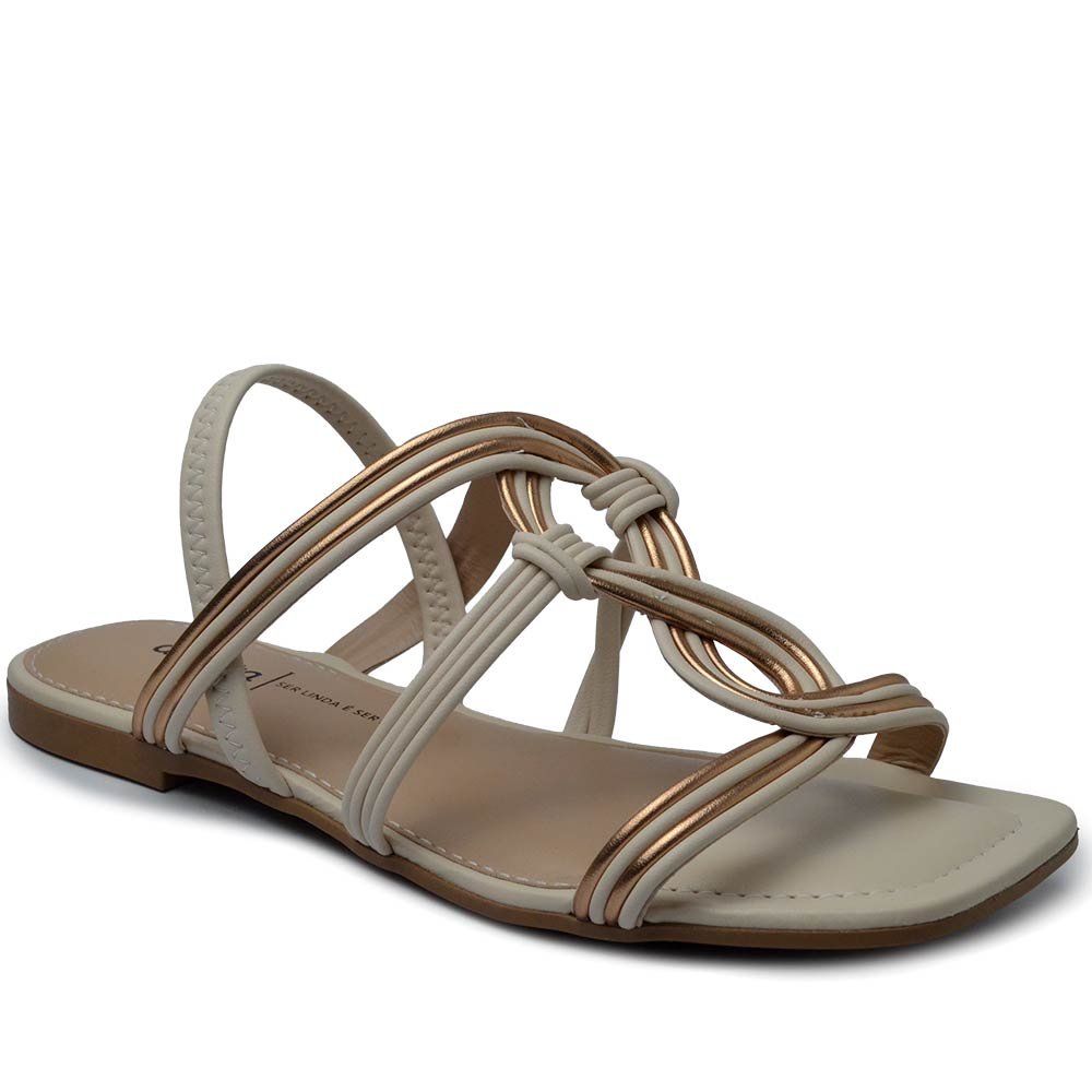 Sandália Rasteira Dakota Feminina Y7947 Branco 2