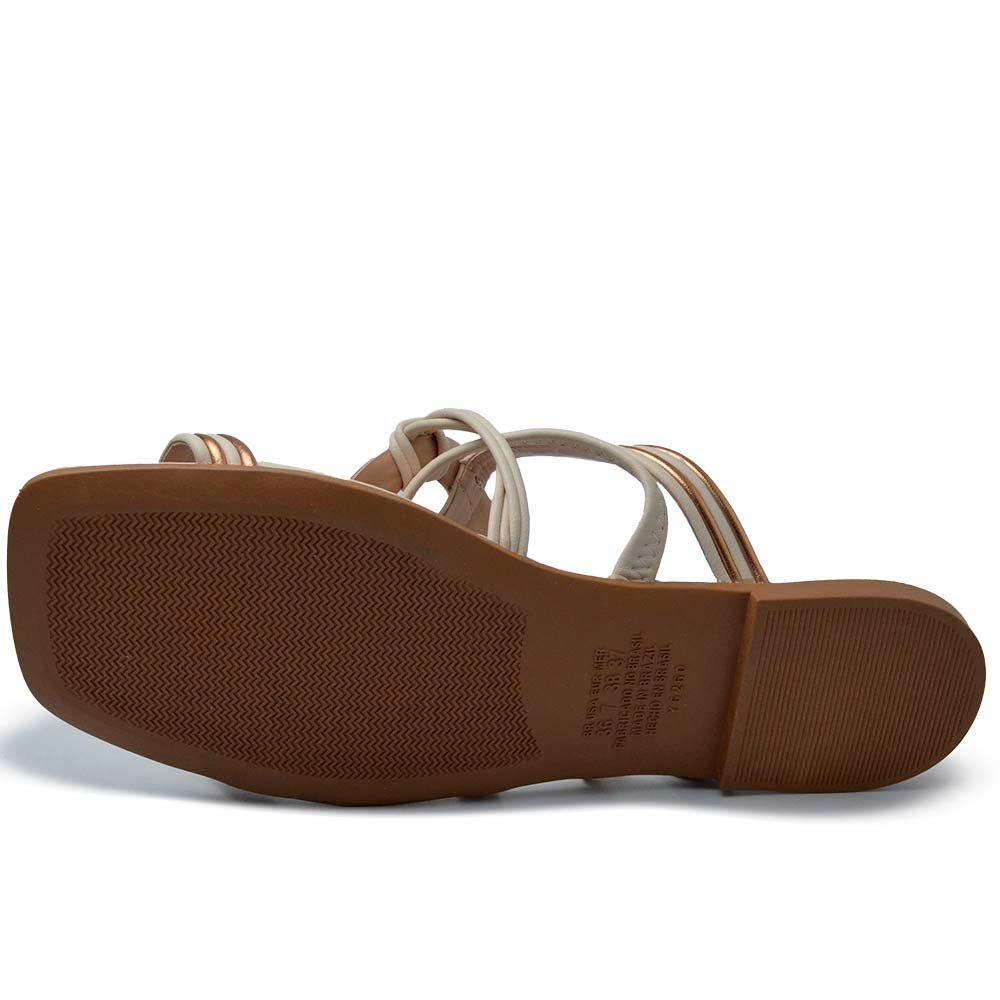 Sandália Rasteira Dakota Feminina Y7947 Branco 5