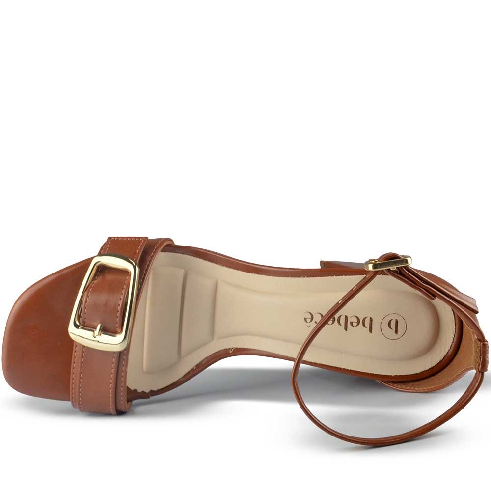 Sandália Salto Bloco Bebece Feminina T6030-125 Marrom 4