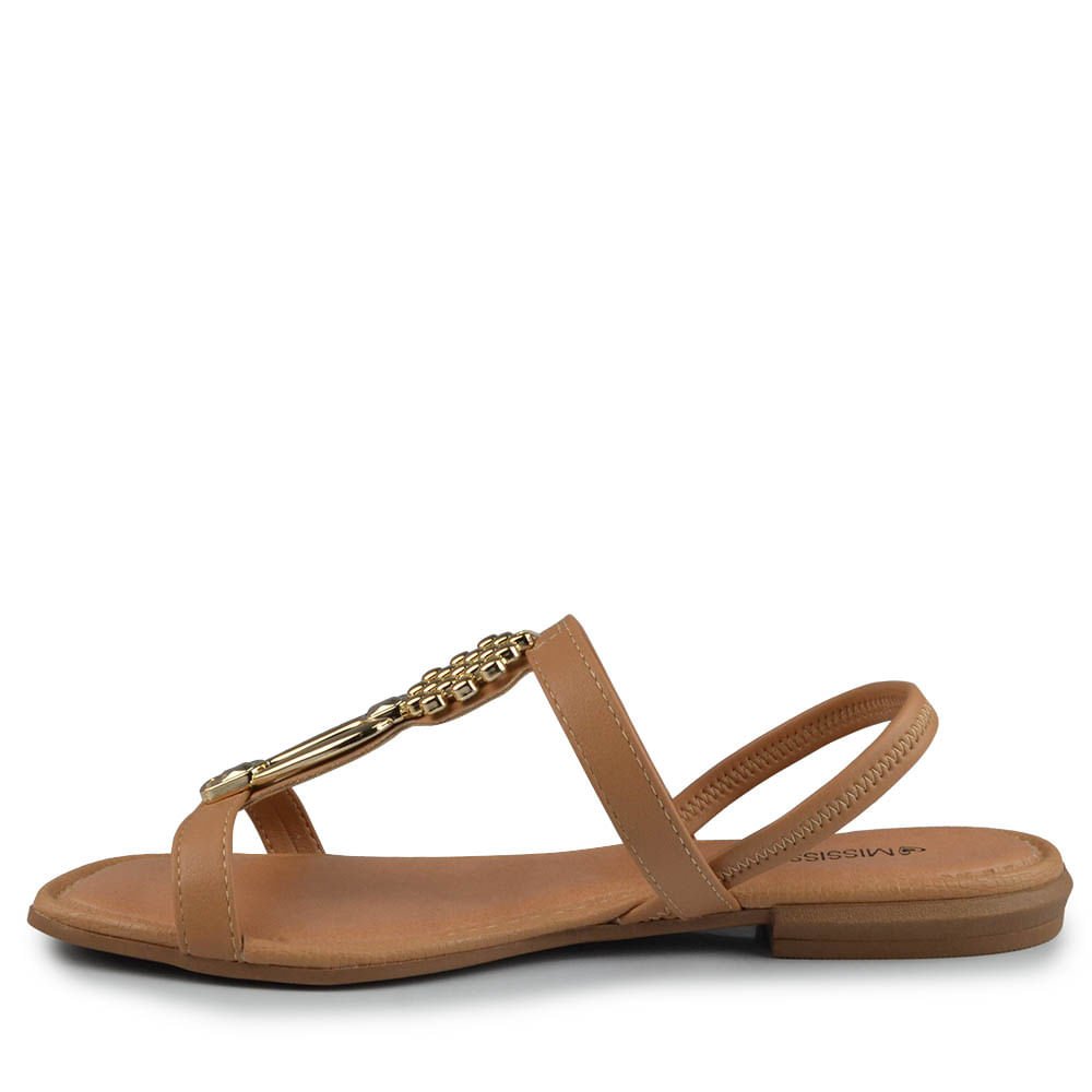 Sandália Rasteira Mississipi Feminina MF311 Bege 3