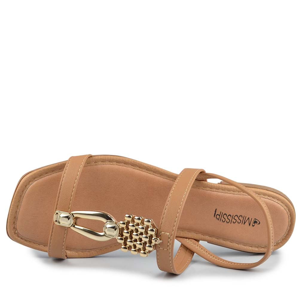 Sandália Rasteira Mississipi Feminina MF311 Bege 4