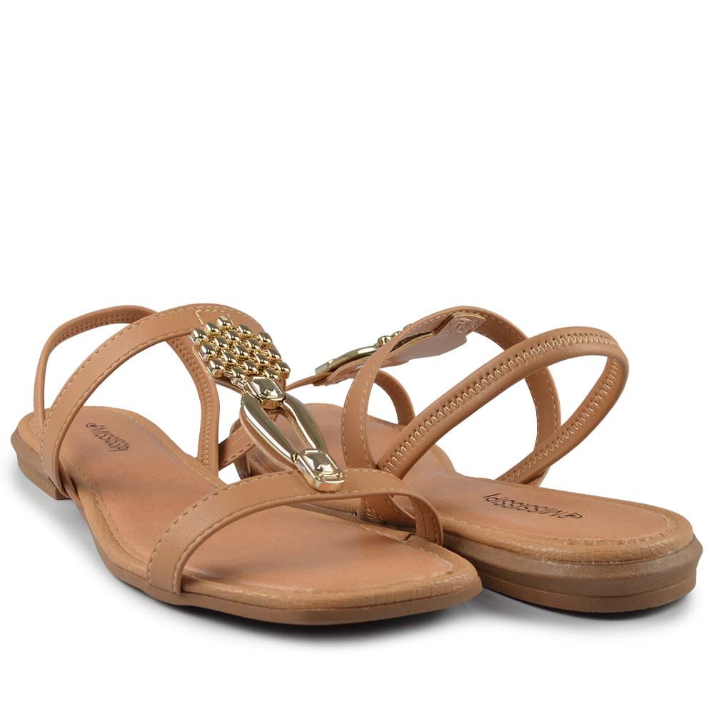 Sandália Rasteira Mississipi Feminina MF311 Bege 6