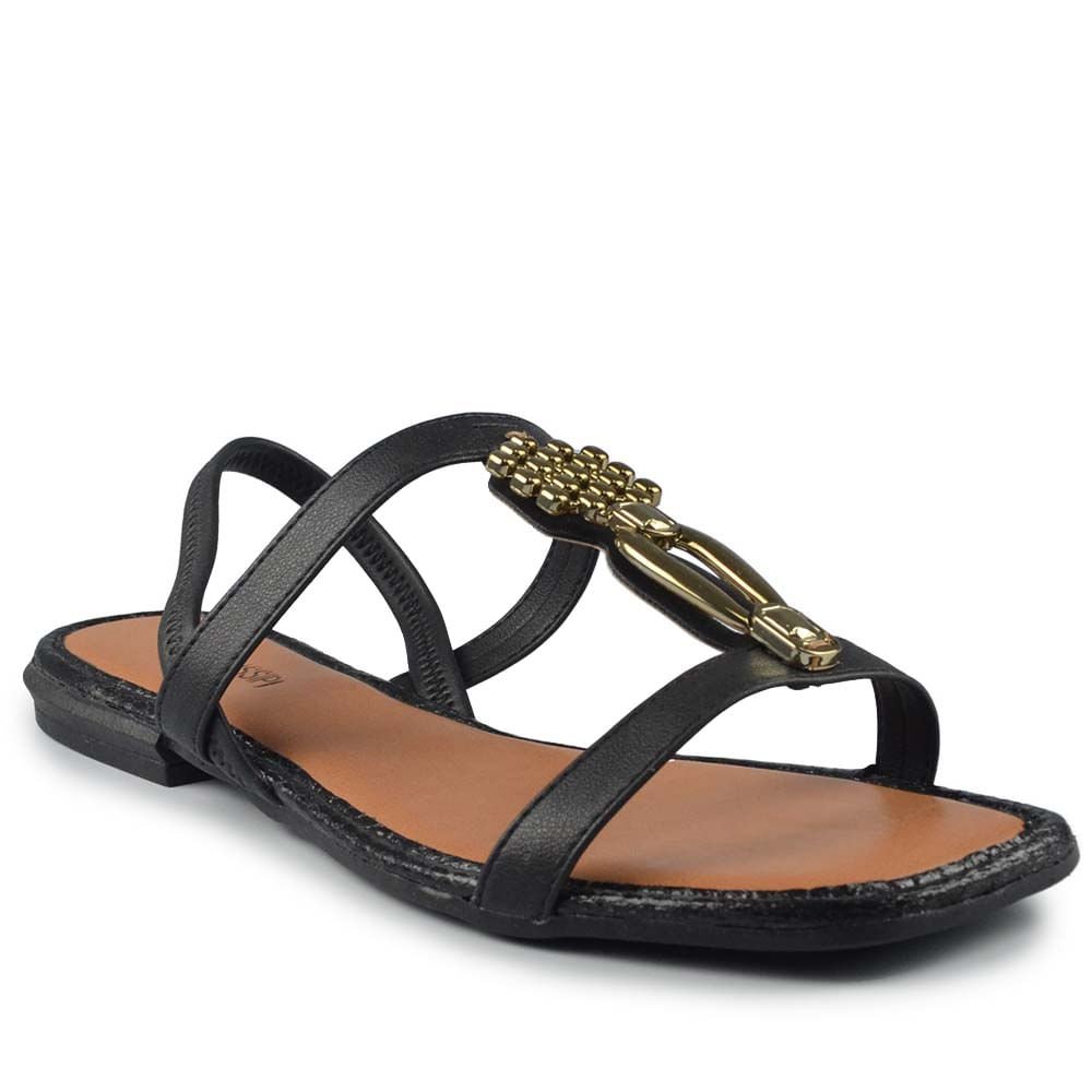 Sandália Rasteira Mississipi Feminina MF311 Preto 2