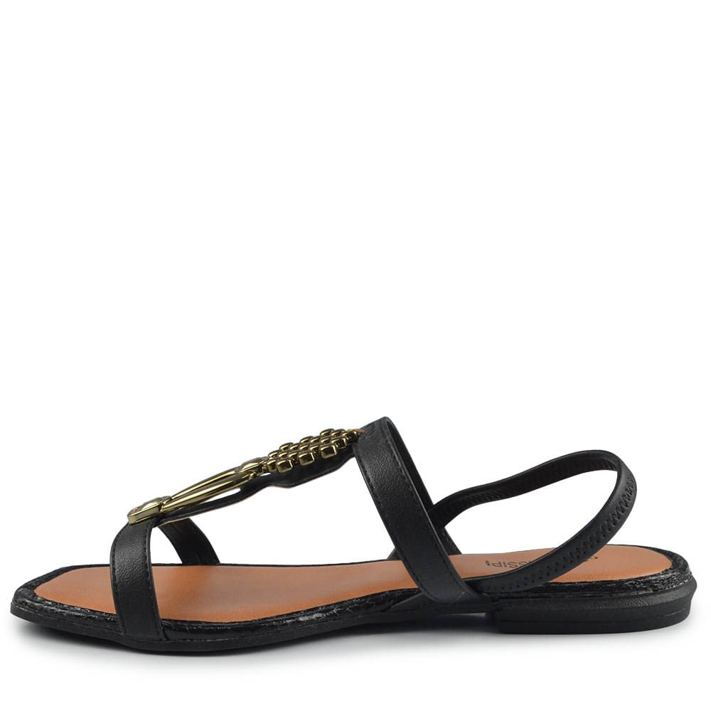 Sandália Rasteira Mississipi Feminina MF311 Preto 3