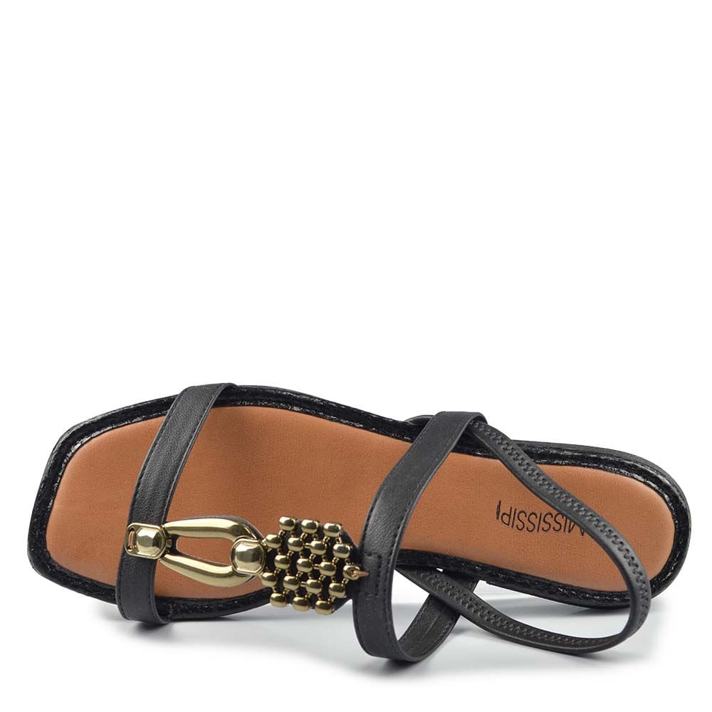 Sandália Rasteira Mississipi Feminina MF311 Preto 4