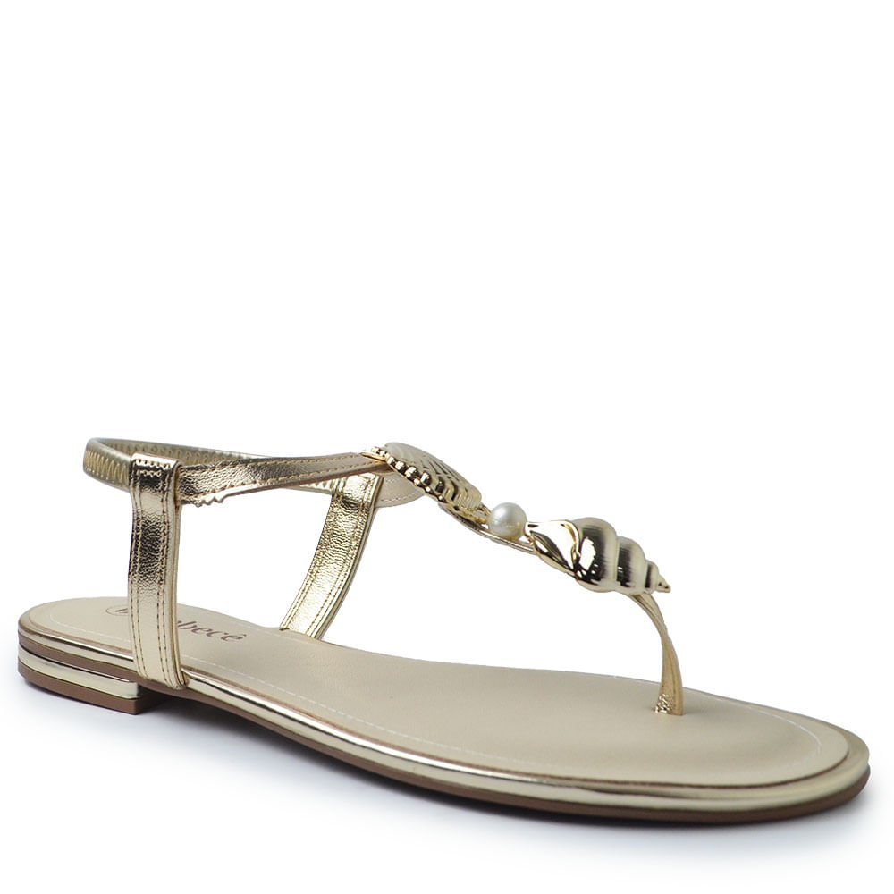 Sandália Rasteira Bebecê Feminina T1028-541 Dourado 2