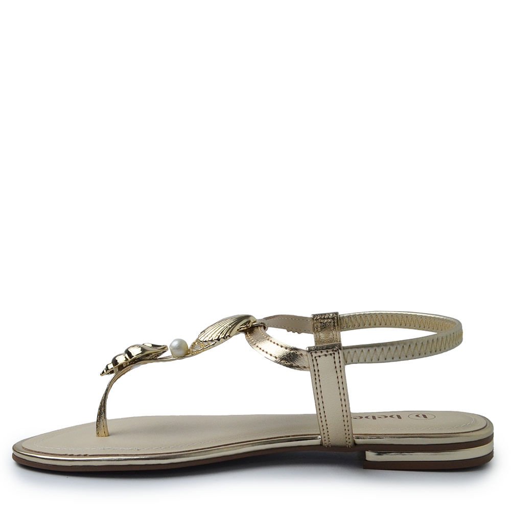 Sandália Rasteira Bebecê Feminina T1028-541 Dourado 3