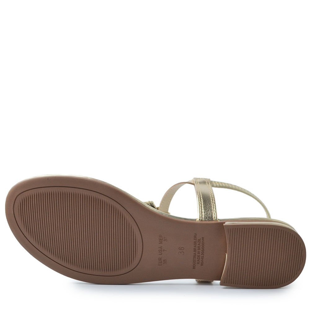 Sandália Rasteira Bebecê Feminina T1028-541 Dourado 5