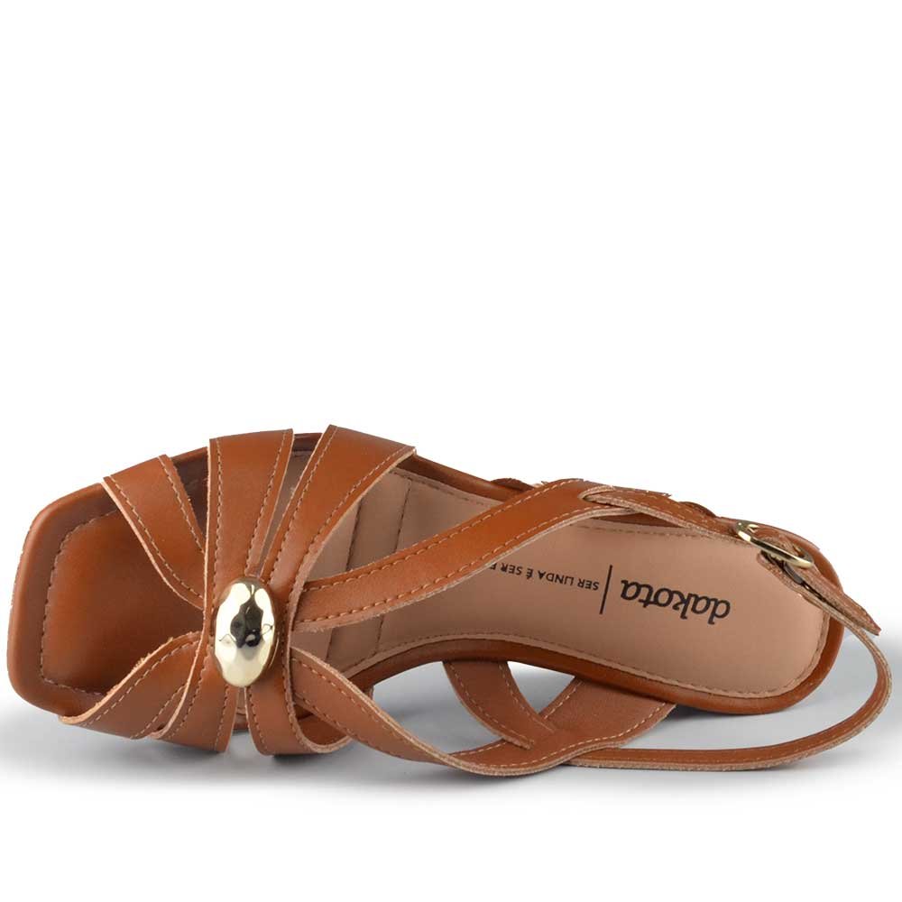 Sandália Salto Bloco Dakota Feminina Y9203 Marrom 4