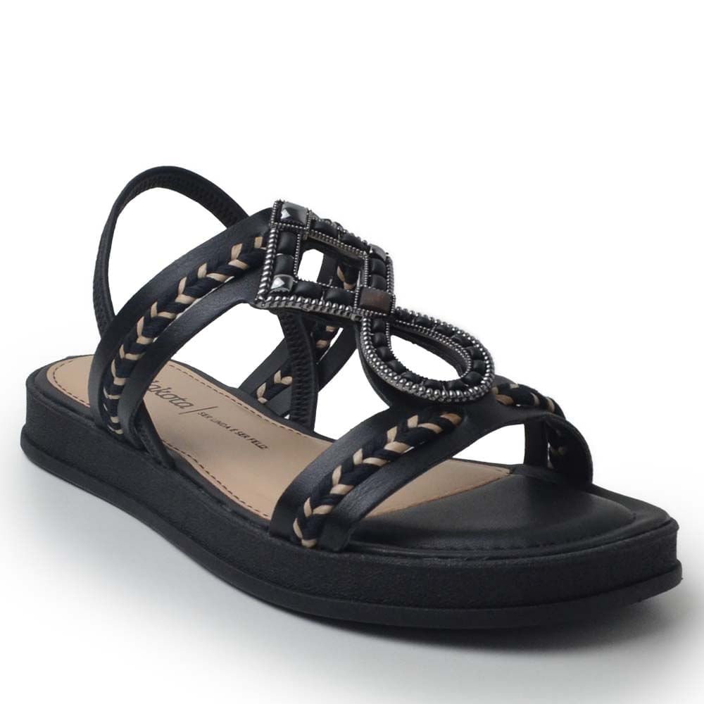 Sandália Rasteira Dakota Feminina Y7971 Preto 2