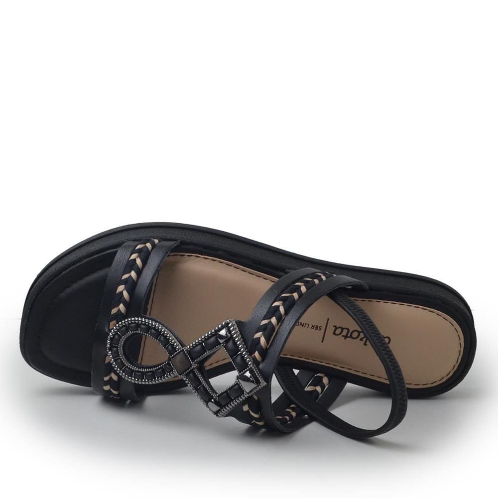 Sandália Rasteira Dakota Feminina Y7971 Preto 4