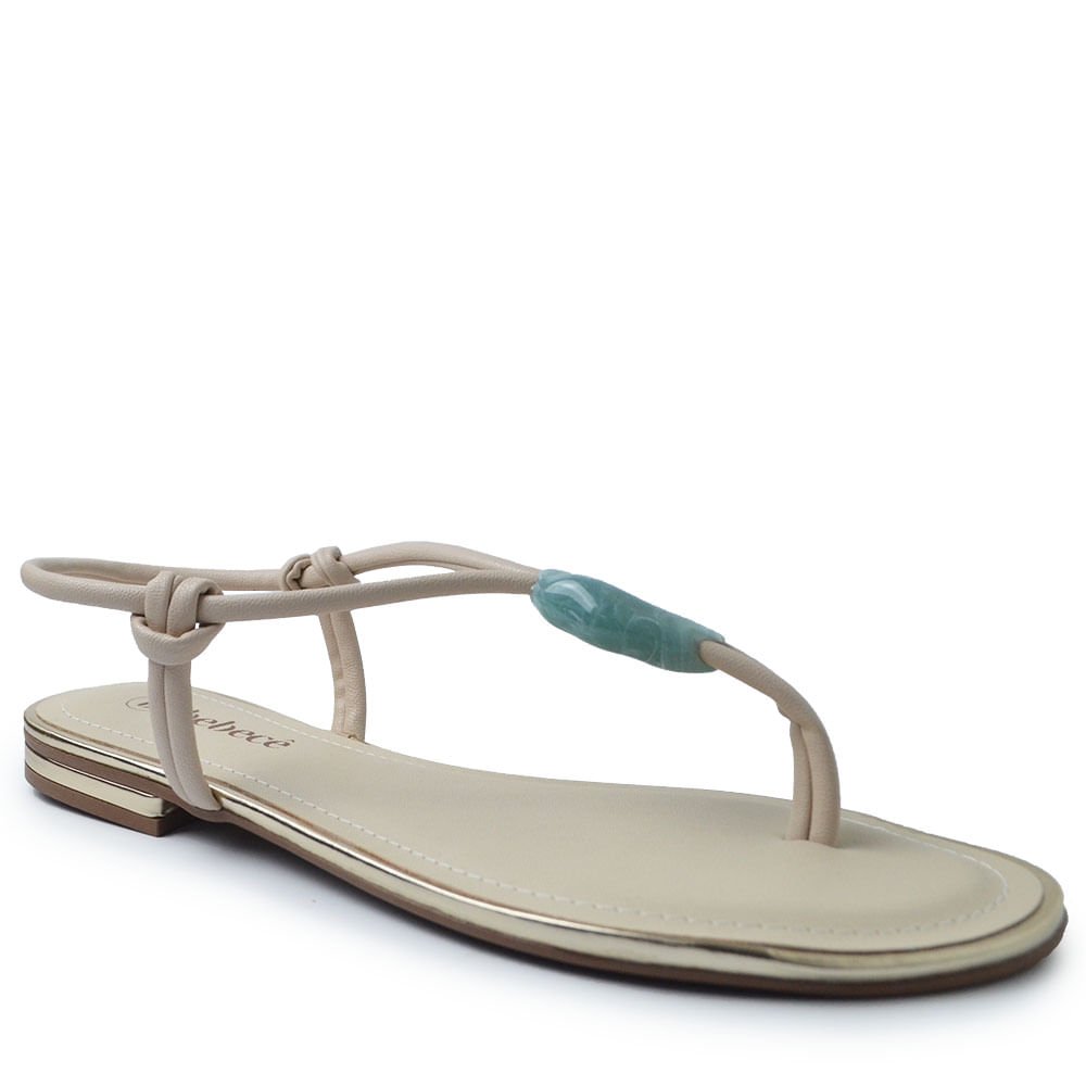 Sandália Rasteira Bebecê Feminina T1028-251 Branco 2