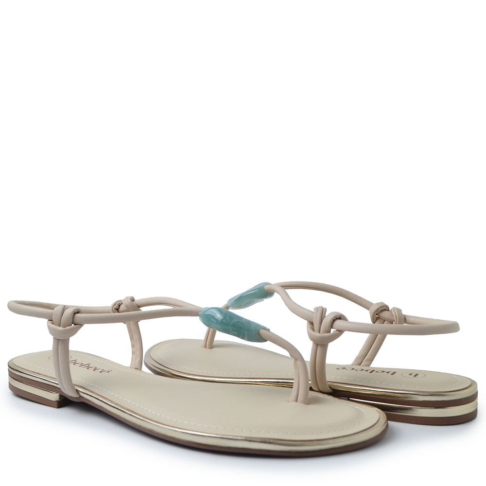 Sandália Rasteira Bebecê Feminina T1028-251 Branco 6