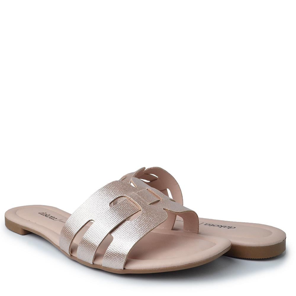 Sandália Rasteira Dakota Feminina Y9551 Rose Gold 6