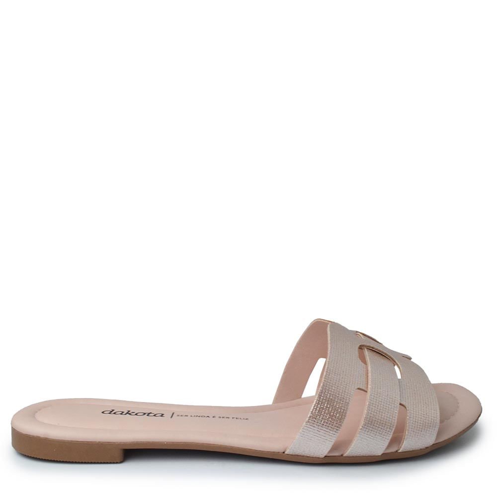 Sandália Rasteira Dakota Feminina Y9551 Rose Gold 2