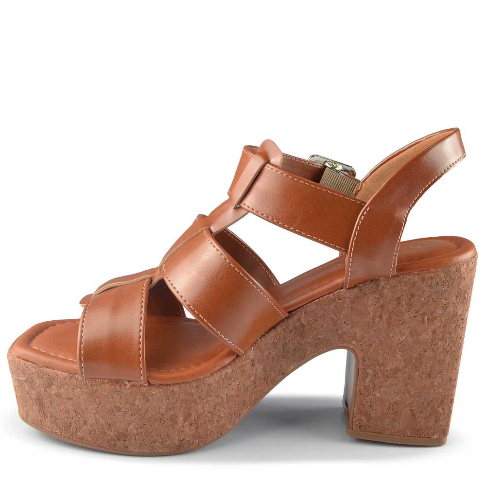 Sandália Salto Grosso Bebece Feminina T5119-054 Marrom 3