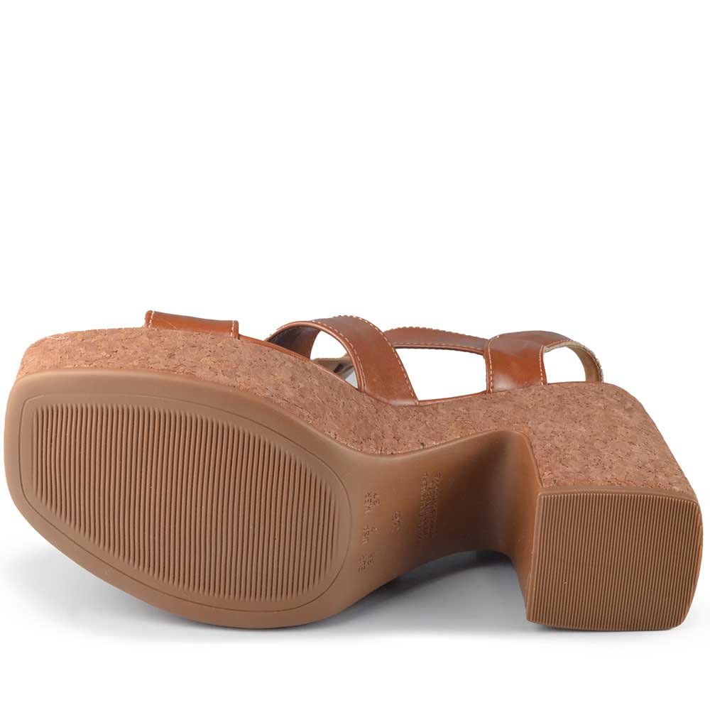 Sandália Salto Grosso Bebece Feminina T5119-054 Marrom 5