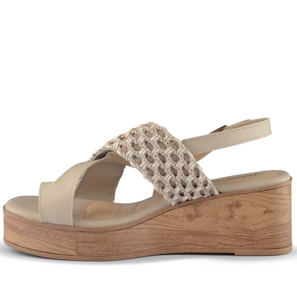 Sandália Anabela Mississipi Feminina MF492 Bege 3