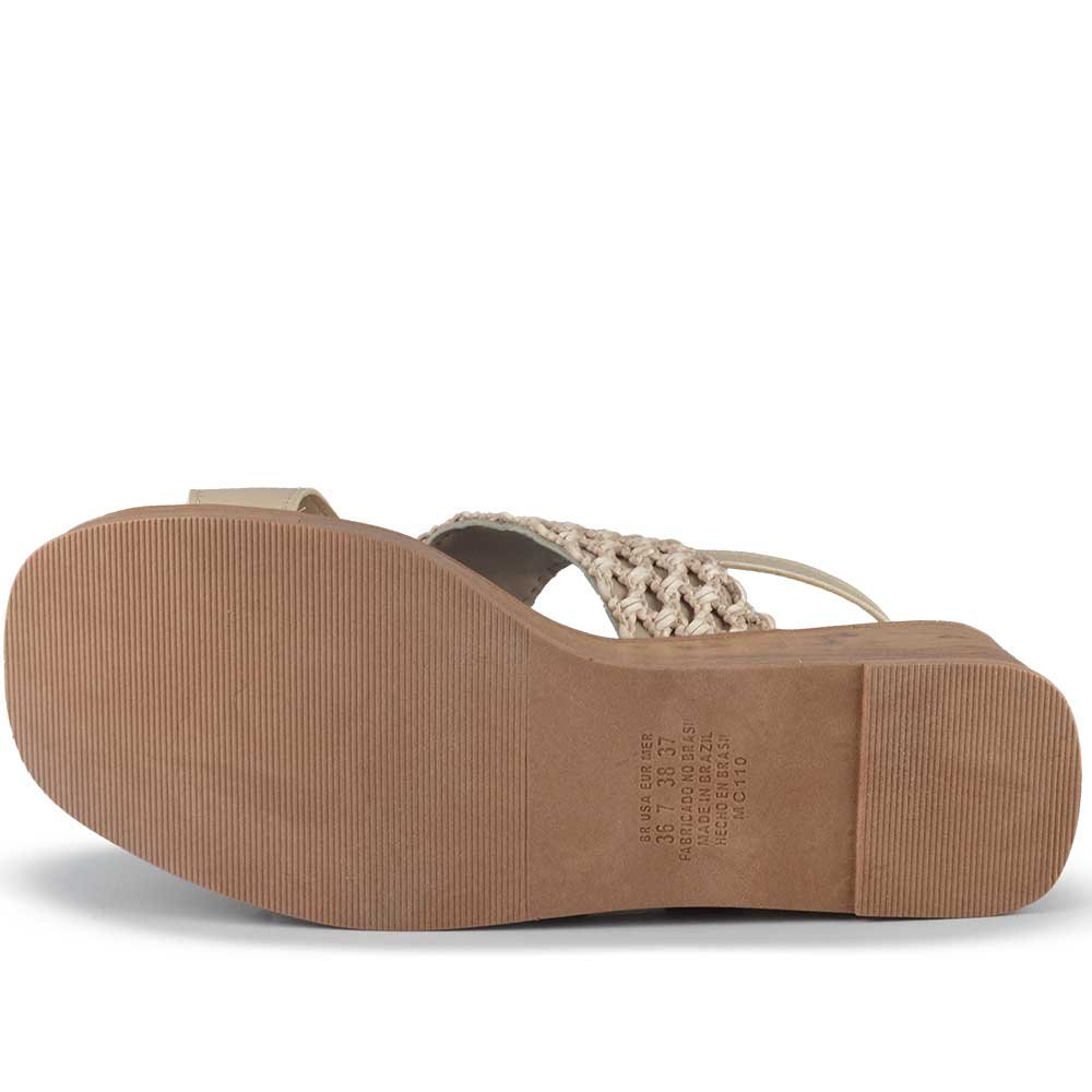 Sandália Anabela Mississipi Feminina MF492 Bege 5