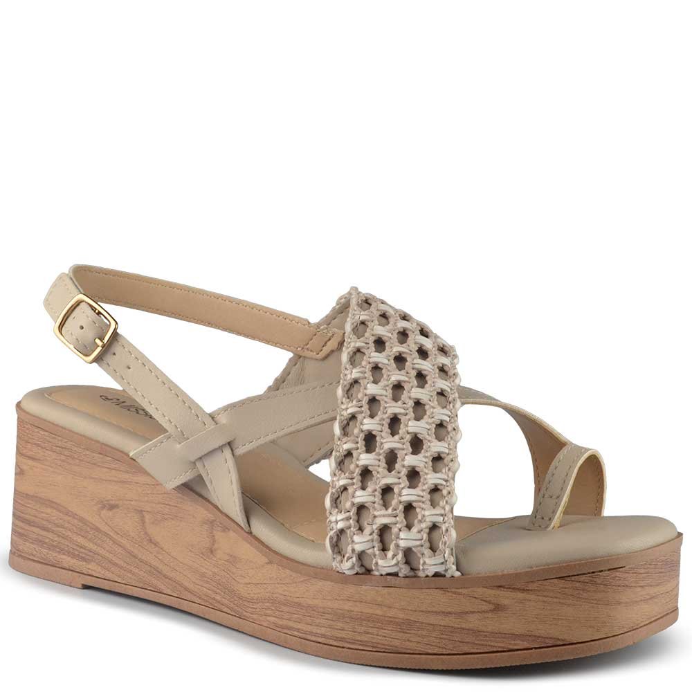 Sandália Anabela Mississipi Feminina MF492 Bege 2