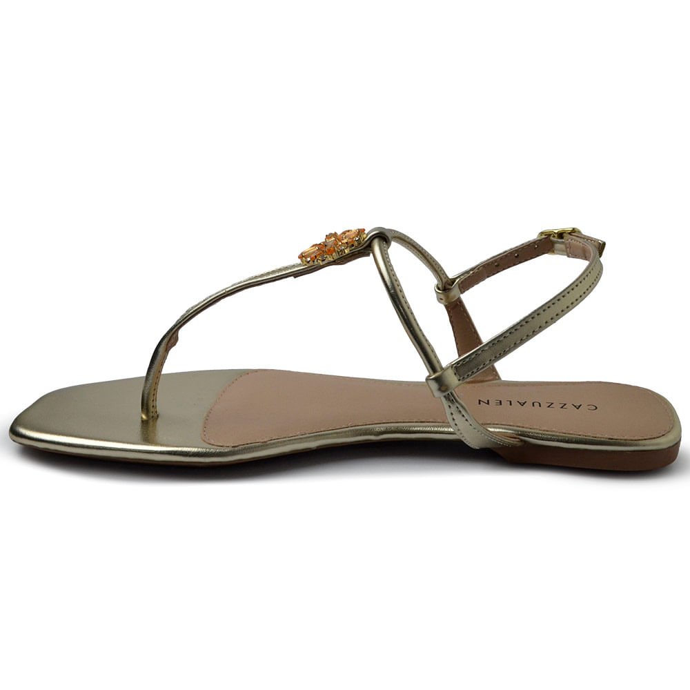Sandália Rasteira Cazzualen Feminina 31.226 Dourado 3