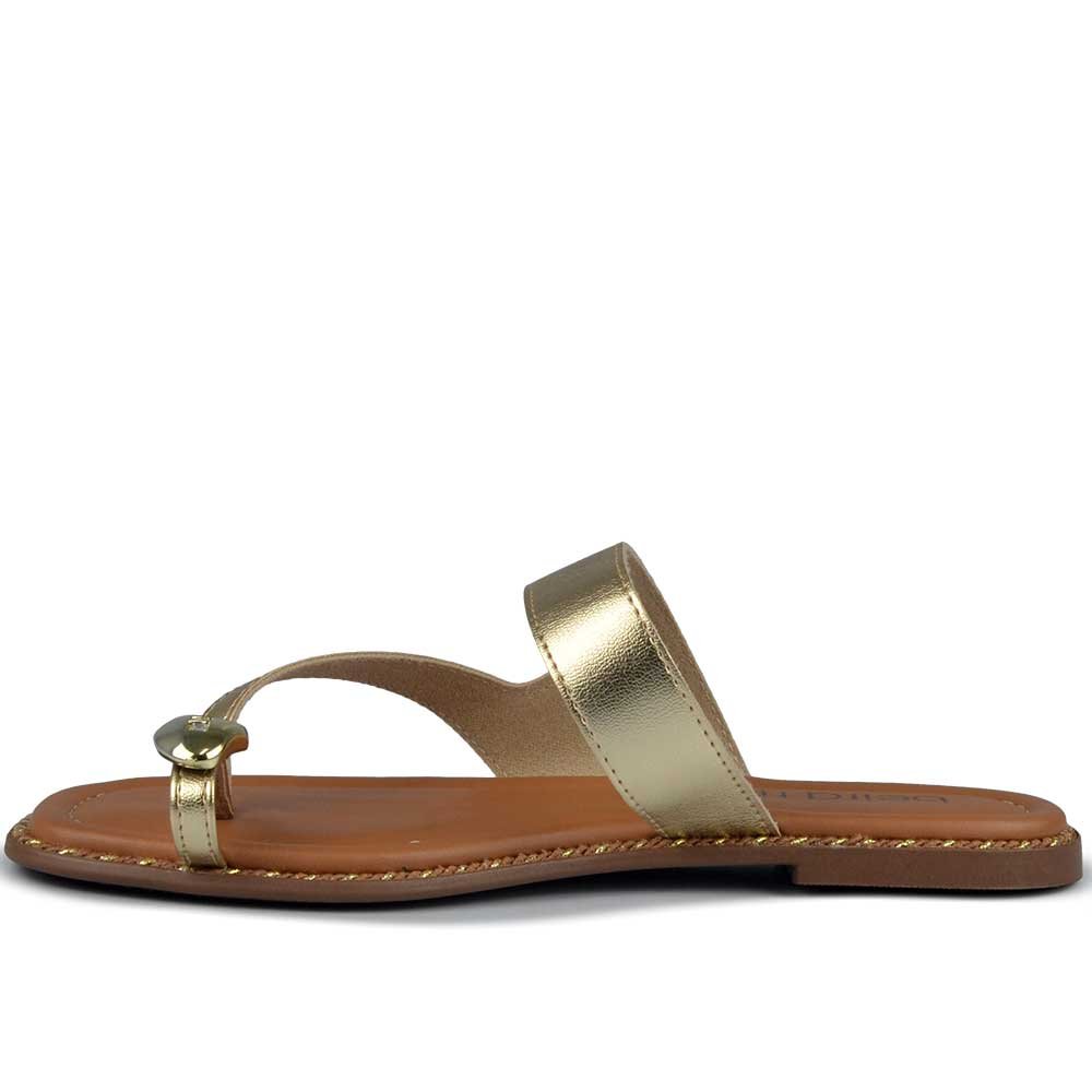 Sandália Rasteira Beira Rio Feminino 8506.209 Dourado 3