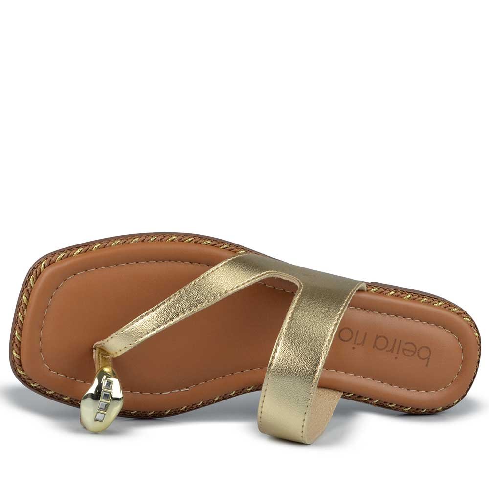 Sandália Rasteira Beira Rio Feminino 8506.209 Dourado 4