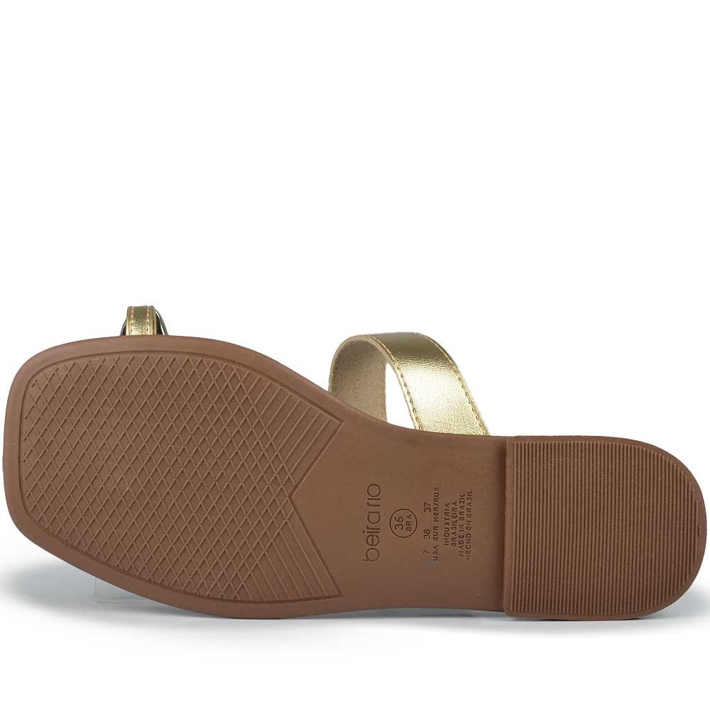 Sandália Rasteira Beira Rio Feminino 8506.209 Dourado 5