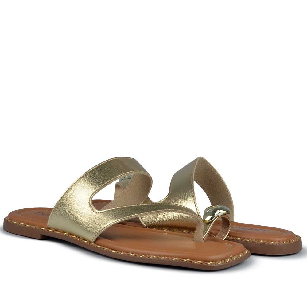 Sandália Rasteira Beira Rio Feminino 8506.209 Dourado 6