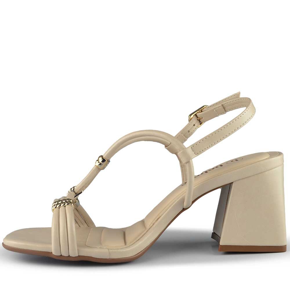 Sandália Salto Bloco Bebece Feminina T6030-124 Bege 3