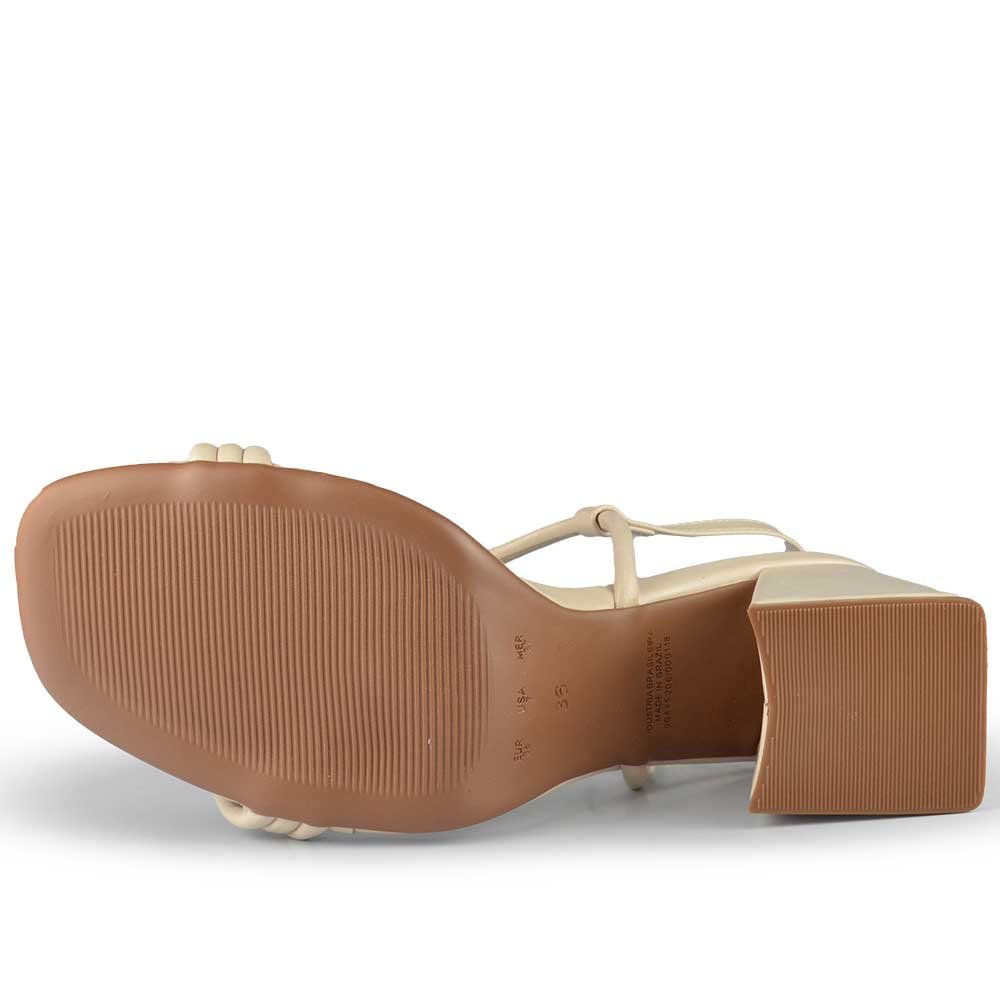 Sandália Salto Bloco Bebece Feminina T6030-124 Bege 5