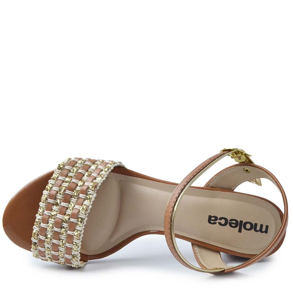 Sandália Moleca Salto Bloco Feminina 5259.882 Marrom 4