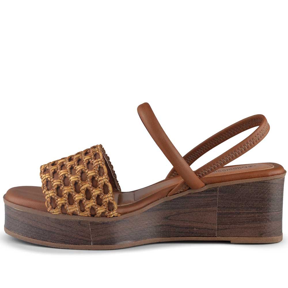 Sandália Anabela Mississipi MF494 Marrom 3