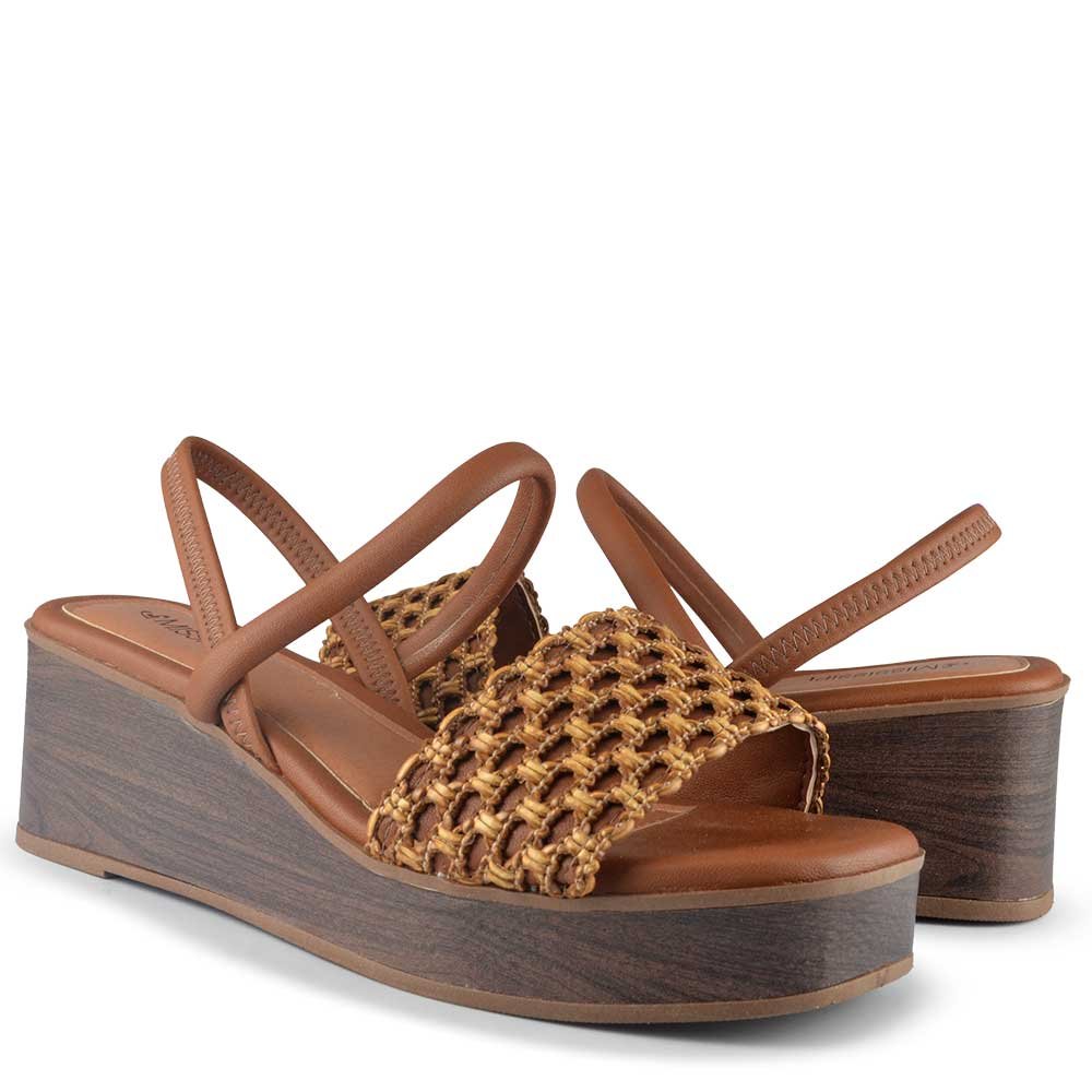 Sandália Anabela Mississipi MF494 Marrom 6