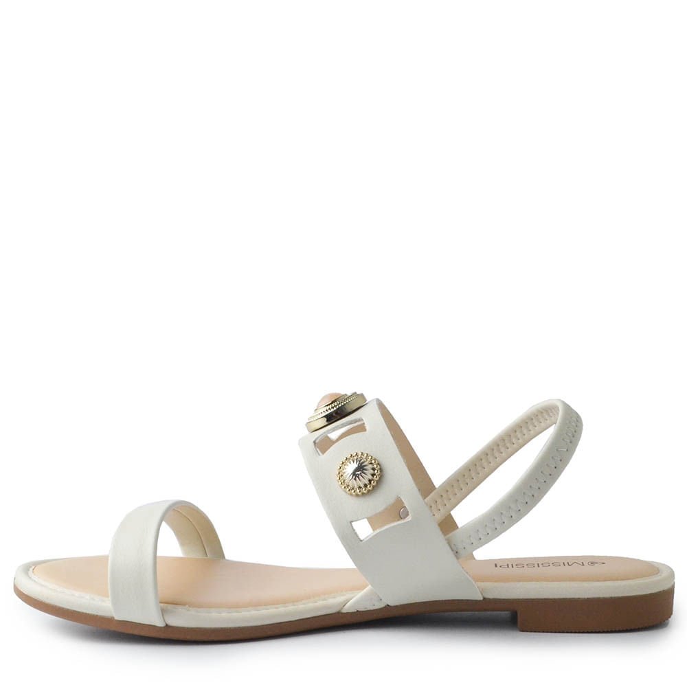 Sandália Rasteira Mississipi Feminina JO871 Branco 3